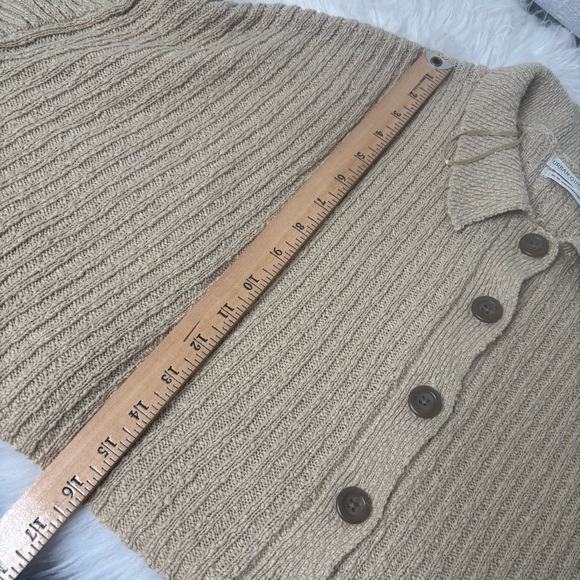 Urban Outfitters Simona Ribbed Cardigan in beige/tan size Medium - Picture 6 of 7